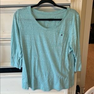 Three Quarter Length Sleeve Ruff Hewn Top